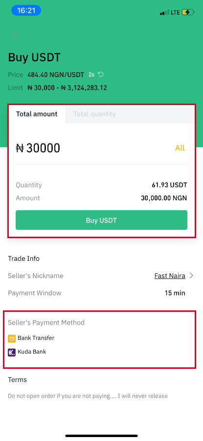 How to Buy Cryptocurrency on Binance P2P App step 6